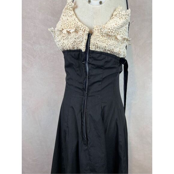 Vintage Late 1940s Black Dress Stunning Art Deco - Picture 7 of 13